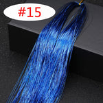 16 Colors 90cm Party Holographic hair accessories Glitter Hair Tinsel Sparkle Extensions 150Strands Bling twinkle hair extension