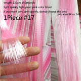 16 Colors 90cm Party Holographic hair accessories Glitter Hair Tinsel Sparkle Extensions 150Strands Bling twinkle hair extension