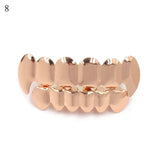 New Hip Hop Gold Teeth Grillz Top & Bottom Grills Dental Mouth Punk Teeth Caps Cosplay Party Tooth Rapper Funny Jewelry Gift