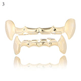 New Hip Hop Gold Teeth Grillz Top & Bottom Grills Dental Mouth Punk Teeth Caps Cosplay Party Tooth Rapper Funny Jewelry Gift