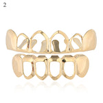 New Hip Hop Gold Teeth Grillz Top & Bottom Grills Dental Mouth Punk Teeth Caps Cosplay Party Tooth Rapper Funny Jewelry Gift