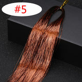 16 Colors 90cm Party Holographic hair accessories Glitter Hair Tinsel Sparkle Extensions 150Strands Bling twinkle hair extension