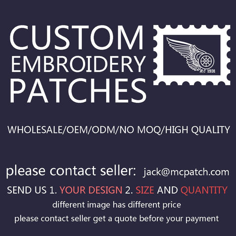 Custom Embroidery Patch your own personalized iron on military biker patch for clothing applique DIY pvc badges letter stickers