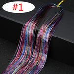 16 Colors 90cm Party Holographic hair accessories Glitter Hair Tinsel Sparkle Extensions 150Strands Bling twinkle hair extension