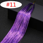 16 Colors 90cm Party Holographic hair accessories Glitter Hair Tinsel Sparkle Extensions 150Strands Bling twinkle hair extension