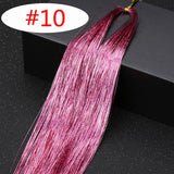 16 Colors 90cm Party Holographic hair accessories Glitter Hair Tinsel Sparkle Extensions 150Strands Bling twinkle hair extension