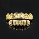 New Hip Hop Gold Teeth Grillz Top & Bottom Grills Dental Mouth Punk Teeth Caps Cosplay Party Tooth Rapper Funny Jewelry Gift