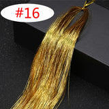 16 Colors 90cm Party Holographic hair accessories Glitter Hair Tinsel Sparkle Extensions 150Strands Bling twinkle hair extension