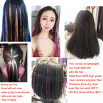 16 Colors 90cm Party Holographic hair accessories Glitter Hair Tinsel Sparkle Extensions 150Strands Bling twinkle hair extension