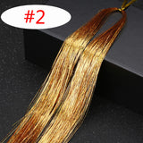 16 Colors 90cm Party Holographic hair accessories Glitter Hair Tinsel Sparkle Extensions 150Strands Bling twinkle hair extension