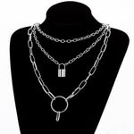 KMVEXO Multilayers Punk Chains Cross Necklace Couple Fashion Street Hip Hop Geometric Metal Pendant Necklaces for Women