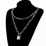 KMVEXO Multilayers Punk Chains Cross Necklace Couple Fashion Street Hip Hop Geometric Metal Pendant Necklaces for Women